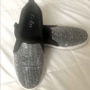 Carlos Santana Slip On Black Rhinestone Sneakers 8